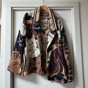 Vintage Embroidered Cat Coat
